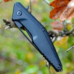 Brous Blades Division Linerlock - Blk Polymer (4.5" Blk D2) BRBM005B -Knifeworks Sales Shop 005b.3 95363.1679669749