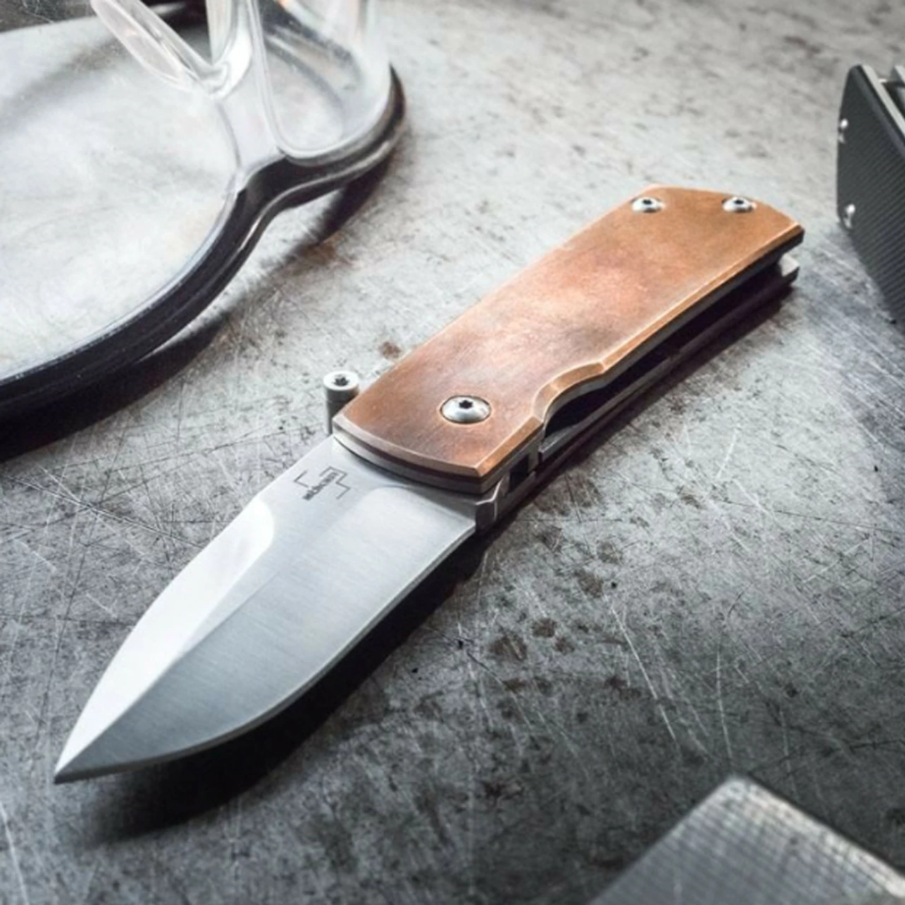 Boker Plus Shamsher A/O- Copper (1.9" D2 Satin) 01BO362 1 Boker Plus Shamsher A/O- Copper (1.9" D2 Satin) 01BO362