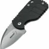 Boker Plus 01BO610 Subcom Friction, 2.2" AUS-8 Plain Blade, Black G-10 Handle
