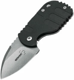 Boker Plus 01BO610 Subcom Friction, 2.2" AUS-8 Plain Blade, Black G-10 Handle
