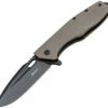Boker Plus 01BO759 Caracal, 3.4" D2 Plain Black Blade, Khaki G-10 Handle