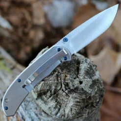 Boker Magnum 01RY863 Blue Dot, 3.3" 440A Plain Blade, Stainless Handle -Knifeworks Sales Shop 01ry863.1 71969.1639067823