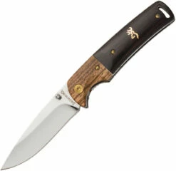 Browning Hunter Buck Mark Linerlock, BR0231, 2.75" Stainless Drop Point Blade, Wood Handle