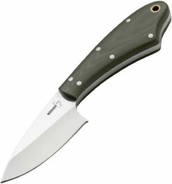 Boker Plus 02BO008 Easedrop, 3" AUS-8 Plain Blade, Green G-10 Handle