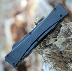 Boker Plus Falcon 2.0 OTF Automatic Blk Alum (3.4" D2 Satin Recurve) 06EX245 -Knifeworks Sales Shop 06EX245.2 60031.1645549452