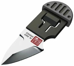 Al Mar Stinger Keychain 1001GYBK, 1.3" D2 Plain Blade, PP + TPR Handle-Gray
