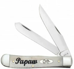 Case Trapper 10430 Papaw Embellished Smooth Natural Bone Handle W/Gift Tin (6254 SS)