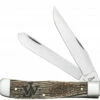 Case John Wayne Trapper 10705, Tru-Sharp SS Blade, Natural Bone With Amber Color Wash Handle