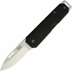 Bear & Son Large Slip Joint 110BK, 3 7/8" High Carbon Steel Plain Blade, Black Aluminum Handle