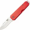 Bear & Son Large Slip Joint 110RD, 3 7/8" High Carbon Steel Plain Blade, Red Aluminum Handle