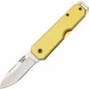 Bear & Son Large Slip Joint 110YW, 3 7/8" High Carbon Steel Plain Blade, Yellow Aluminum Handle