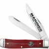 Case Trapper 13197 United States Marine Corps Smooth Red G-10 Handle (10254 SS)