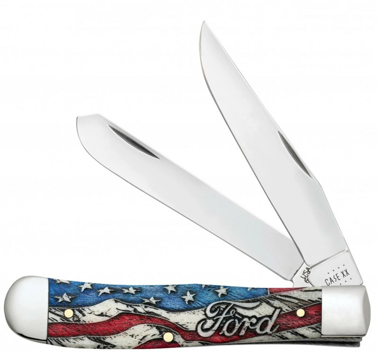 Case Trapper 14331 Ford Embellished Vintage Flag W/ Zippo Lighter Gift Set (6254 SS) 2 Case Trapper 14331 Ford Embellished Vintage Flag W/ Zippo Lighter Gift Set (6254 SS) - Image 2
