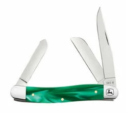 Case Medium Stockman 15776 John Deere Smooth Green Pearl Kirinite Handle (10318 SS)