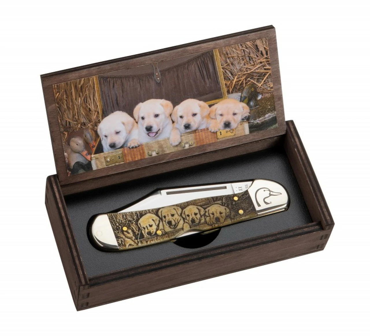 Case Copperlock 172525 Ducks Unlimited Embellished Smooth Natural Bone Handle (61549L SS) - Gift Set 2 Case Copperlock 172525 Ducks Unlimited Embellished Smooth Natural Bone Handle (61549L SS) - Gift Set - Image 2