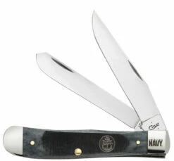 Case 17716 US Navy Trapper, Sawcut Jigged Gray Bone Handle (6254 SS)