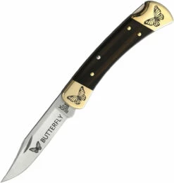 Buck 110 Butterfly- Ebony Wood (3.75" 420HC) YH361