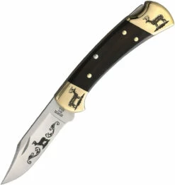 Buck 112 Deer Ebony Wood (3.00" Satin 420) YH369