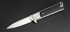Artisan Classic ATZ1802PBKC, 3.94" D2 Steel Plain Blade, Black G10 Handle