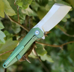 Artisan Osprey ATZ1803GGNS, 3.74" S35VN Plain Blade, Green TC4 Titanium Handle -Knifeworks Sales Shop 1803ggns.1 36785.1566585970