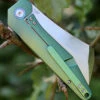 Artisan Osprey ATZ1803GGNS, 3.74" S35VN Plain Blade, Green TC4 Titanium Handle
