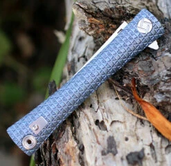 Artisan ATZ1805GBUS S Waistline, 4" S35VN Plain Blade, Blue Titanium Handle -Knifeworks Sales Shop 1805gbus.3 06163.1566585995