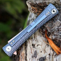 Artisan ATZ1805GBUS S Waistline, 4" S35VN Plain Blade, Blue Titanium Handle -Knifeworks Sales Shop 1805gbus.4 07073.1566585996