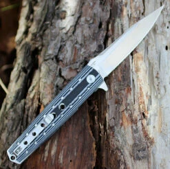 Artisan Virginia ATZ1807PBW, 3.94" D2 Plain Blade, Curved White/Black G-10 Handle 6 Artisan Virginia ATZ1807PBW, 3.94" D2 Plain Blade, Curved White/Black G-10 Handle -Knifeworks Sales Shop 1807pbw.1 85333.1566586003