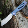 Artisan Tomahawk ATZ1815GBUM, 3.75" M390 Plain Blade, Blue Titanium Handle