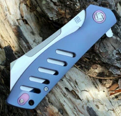 Artisan Tomahawk ATZ1815GBUM, 3.75" M390 Plain Blade, Blue Titanium Handle -Knifeworks Sales Shop 1815gbum.3 88353.1566585988