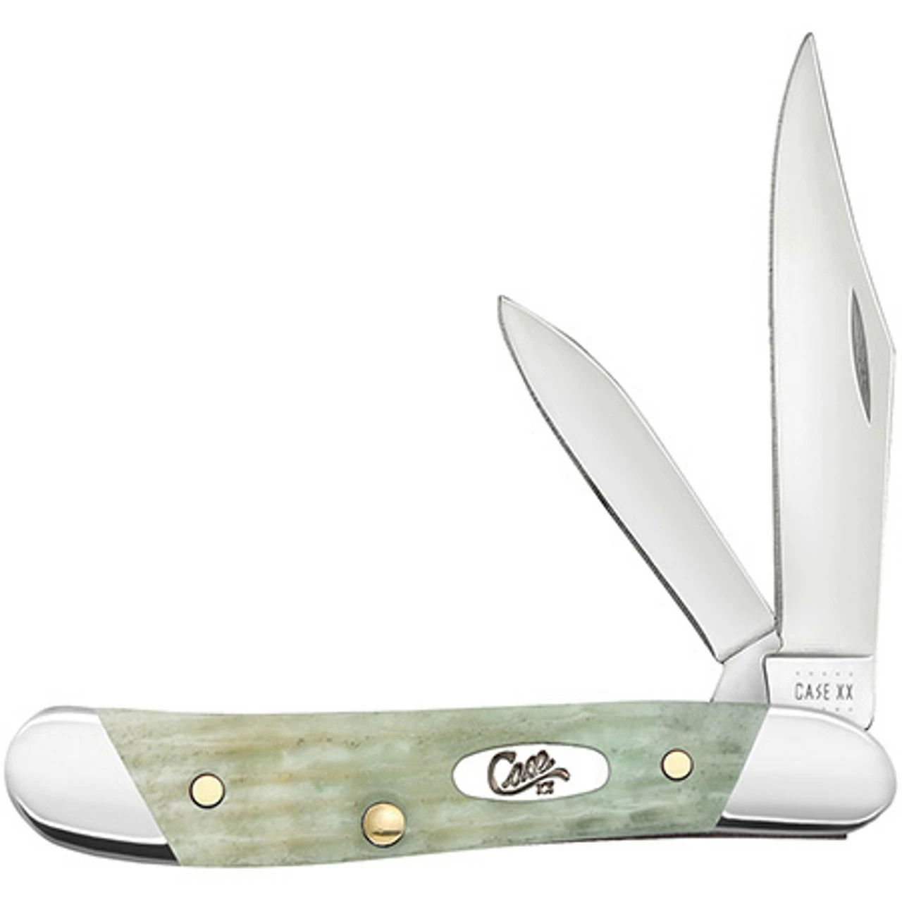 Case Peanut 18663 Mint Green Jig Bone Handle W/Slanted Bolster (6220 SS) 1 Case Peanut 18663 Mint Green Jig Bone Handle W/Slanted Bolster (6220 SS)