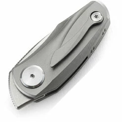 Bestech Tulip Ball Lock 1912A, 1.25" Bohler M390 Kiridashi Blade, Gray Titanium Handle -Knifeworks Sales Shop 1912A.1 23621.1598460863