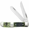 Case Mini Trapper 21513 Peach Seed Jig Olive Green Bone Handle - 1970 Era (6207 SS)