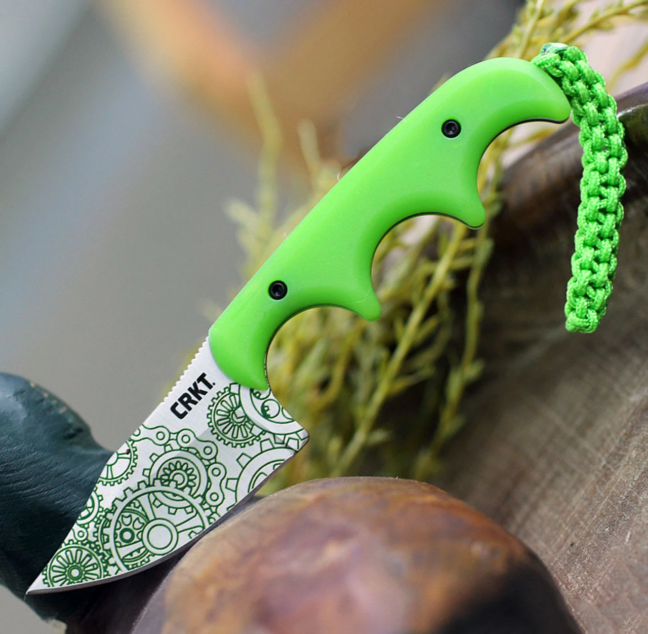 CRKT Minimalist Bowie Gears CR2387G, 2.125" 8Cr13MoV 3D Print Satin Blade, Glow In The Dark Handle/Sheath 1 CRKT Minimalist Bowie Gears CR2387G, 2.125" 8Cr13MoV 3D Print Satin Blade, Glow In The Dark Handle/Sheath