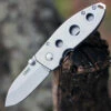CRKT 2491 Squid Folder, 2.25" Stonewashed 8Cr14MoV Plain Blade, Stainless Steel Handle