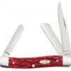 Case Medium Stockman 31951 Dark Red Bone Handle CV (6318 CV)
