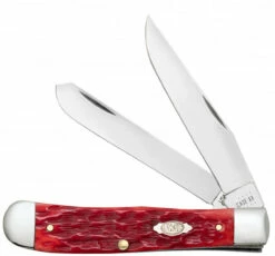 Case Trapper W/Clip 31957 Dark Red Bone Handle CV (6254C CV)