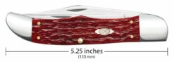 Case Large Folding Hunter 31960- Peach Seed Jig Dark Red Bone (6265 CS) -Knifeworks Sales Shop 31960.1 64329.1678890733