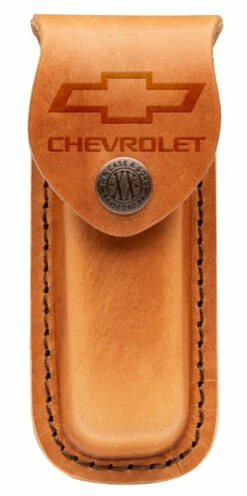 Case Medium Sheath 33703 Chevrolet Embellished Tan Leather