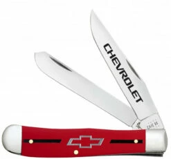 Case Trapper 33704 Chevrolet Embellished Smooth Red Synthetic Handle (4254 SS)