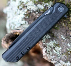 CRKT LCK+ Linerlock Blackout, 3.25" Black Oxide Coated 8Cr13MoV Stainless Tanto Blade, Black GRN Handles -Knifeworks Sales Shop 3802K.4 66935.1612457862
