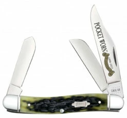 Case Stockman 38197 Pocket Worn® 25th Anniversary Olive Green Bone Handle (6347 SS)