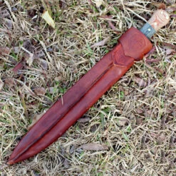 Condor Primitive Bush Machete, 12" Satin 1075 Carbon Steel Blade, Black Linen Micarta Handle, Brown Leather Sheath -Knifeworks Sales Shop 390212hc 79785.1566586167