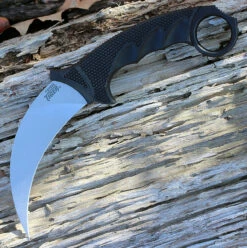 Cold Steel 49KST Steel Tiger Karambit, 4.75" AUS 8 Plain Blade, Black Griv-Ex Handle
