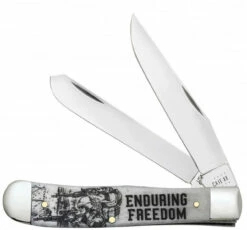 Case Trapper - War Series Enduring Freedom - 50955 Embellished Smooth Natural Bone Handle (6254 SS)