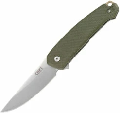 CRKT 5325 Tueto Assisted Opening, 3.28" 1.4116 Steel Satin Plain Edge, OD Green G10 Handle