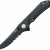 CRKT 5401K Seismic Deadbolt Lock, 3.96" 1.4116 SS Black Veff Serrated Blade, G10 Handle