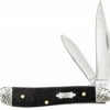 Case Peanut 59674 Ebony Wood Handle W/ Worked Bolsters (7720 SS)