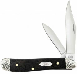 Case Peanut 59674 Ebony Wood Handle W/ Worked Bolsters (7720 SS)