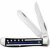 Case 6568 Thin Blue Line - Smooth Natural Bone Color Wash Mini Trapper